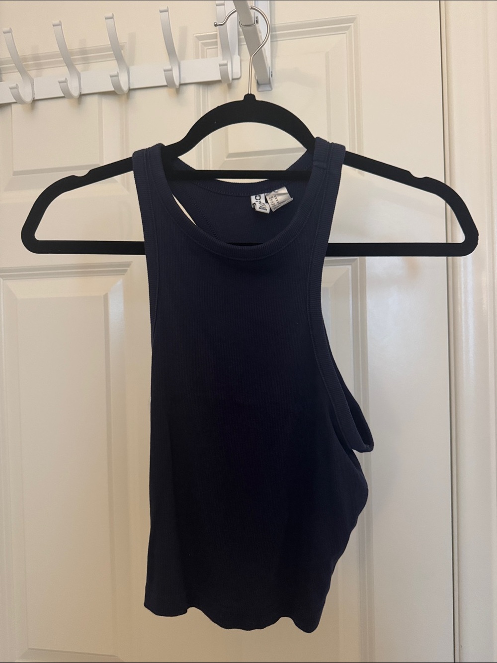 H&M Navy Ribbed High-Neck Tank